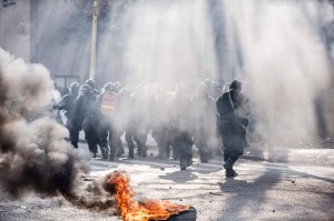 Scenes of protests against the government in Bosnia last week . They took a violent turn.