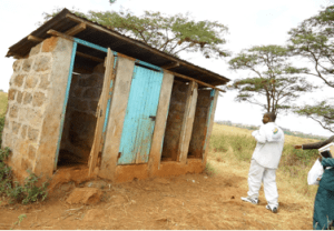 Boys toilets at the Twiga School before CanAssist intervention.