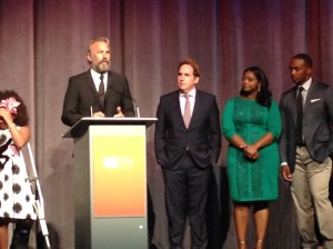Kevin Costner,  director Mike Binder and Octavia Spencer at the world première screening of Black and White.