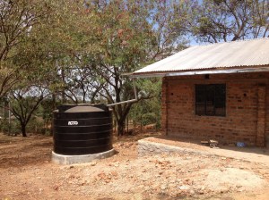 After a good rain, this tank will be full and provide clean drinking water at the Kamser school for several weeks.