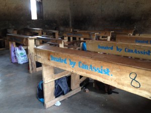 Desks at the Kamser Elementary school provide in 2014 by CanAssist.