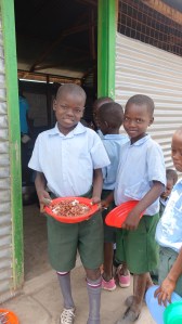 Thomas and friends enjoying a filling lunch thanks to Canadian friends.