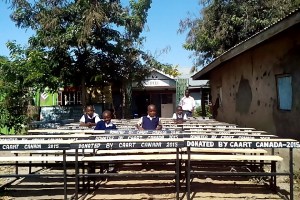 Some of the desks being locally made for the Hope School in Mbita, Kenya.
